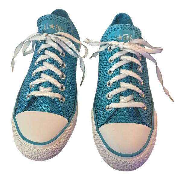 Converse All Star Blue Sparkle Specialty Oxford Size 9 - Picture 3 of 8